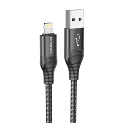 Кабель USB - Apple lightning Borofone BX56 (повр. уп)  100см 2,4A  (black)