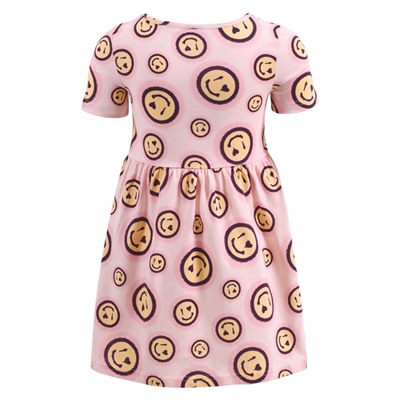 платье 1ДПК3999001н; смайлики на розовом