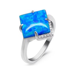 Кольцо из серебра опал синий, МОВ0292