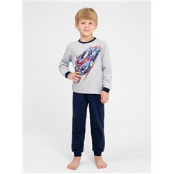 Пижама для мальчика Cherubino CWKB 50140-11 Светло-серый меланж