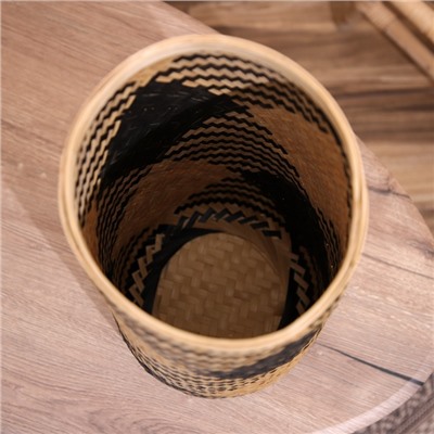Корзина с крышкой плетёная, из бамбука 20х20х42 см