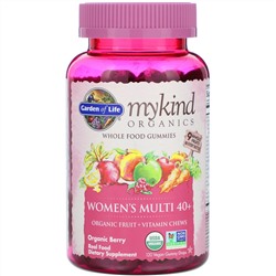 Garden of Life, MyKind Organics, мультивитамины для женщин в возрасте от 40 лет, органические ягоды, 120 веганских жевательных конфет