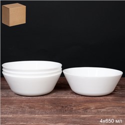 Набор суповых тарелок 4 штуки 650 мл ЕВРО белый / LMLW60 (white)/уп 48/