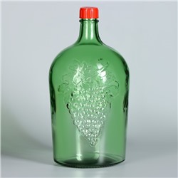 Бутылка стеклянная «Погребок», 5 л, цвет зеленый
