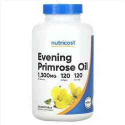 Nutricost, Масло примулы вечерней, 1300 мг, 120 капсул
