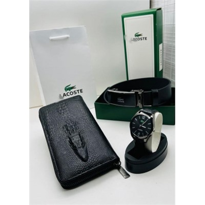 Подарочный набор для мужчины ремень, кошелек, часы + коробка #21177513