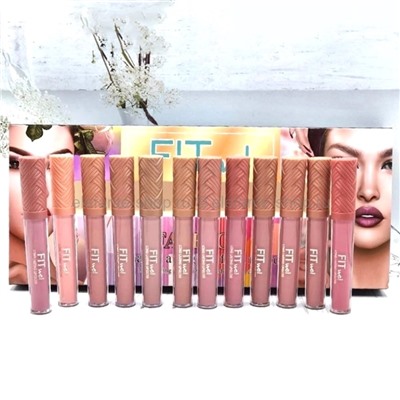 Набор блесков для губ FIT WE Fashion Lipstick, 12 штук