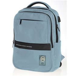 Рюкзак молодежный "PRO. Blue rain" 43х31,5х14,5 см 2 отделения 4 кармана, с USB-выходом (085187) 12117 Хатбер