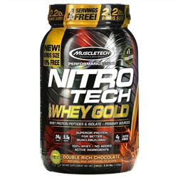 Muscletech, Performance Series, Nitro Tech, 100% Whey Gold (100% сыворотка), двойной шоколад, 1,02 кг (2,24 фунта)