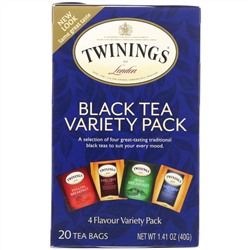 Twinings, черный чай, набор сортов, 20 чайных пакетиков, 40 г (1,41 унции)