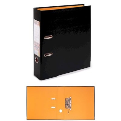 Папка-регистратор 75 мм "Сlassic" PVC-покрытие BLACK COLOR Trend мет.уголки, черный/оранжевый ЕС100262112 Expert Complete
