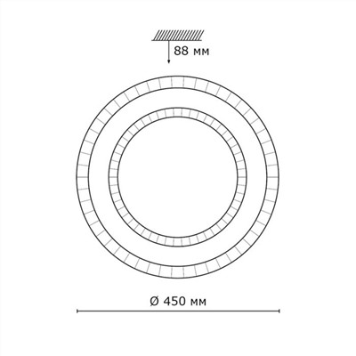 2041/EL PALE SN 093 Светильник пластик/белый/прозрачный LED 72Вт 3000-6000K D450 IP43 пульт ДУ FLOORS