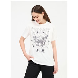 Свободная футболка с принтом «бабочка» белый