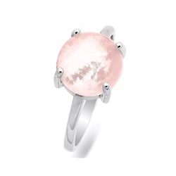 Кольцо из серебра розовый кварц, СПН4118