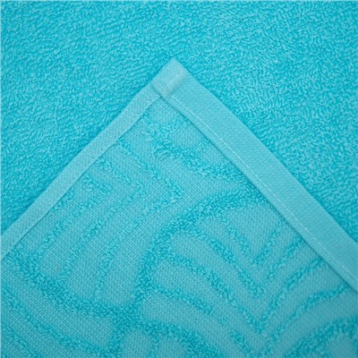 Полотенце махровое банное "Волна", размер 70х130 см, 300 г/м2, цвет голубой