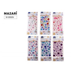 Наклейки-стразы акриловые АССОРТИ 23х10 см, 6 цветов M-8668N Mazari