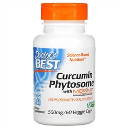 Doctor's Best, Phytosome, куркумин с Meriva, 500 мг, 60 вегетарианских капсул