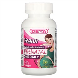 Deva, пренатальные мультивитамины и минералы, для веганов, один таблетка в день, 90 таблеток, покрытых оболочкой