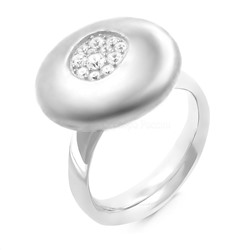 Кольцо из родированного серебра с куб. цирконием 925 пробы R07438/1р