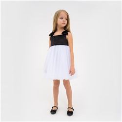 Платье нарядное детское KAFTAN, р. 30 (98-104 см), черный/белый