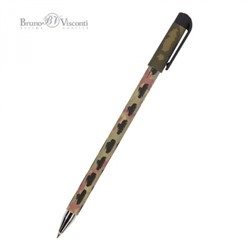 Ручка шариковая 0.5 мм "HappyWrite. Военный паттерн. Танки" синяя 20-0215/29 Bruno Visconti
