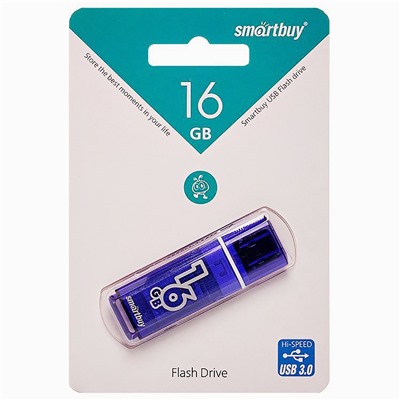 Флэш накопитель USB 16 Гб Smart Buy Glossy 3.0 (dark blue)