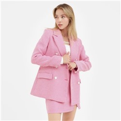 Пиджак женский двубортный MIST р. 48, розовый/белый