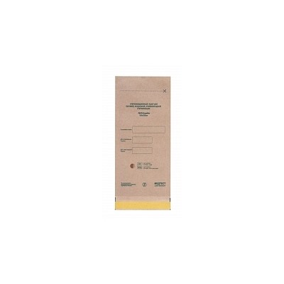 100 ШТУК, RuNail,  Пакет бумажный плоский самозапечатывающийся для стерилизации 75х150 (КРАФТ)
