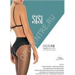 Style 15 SiSi Прозрачные колготки 15 ден с ажурными плавочками.