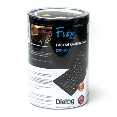 Клавиатура Dialog Flex KFX-03U мембранная USB (повр. уп.) (black)