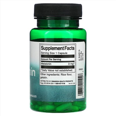 Swanson, Мелатонин, 3 мг, 120 капсул