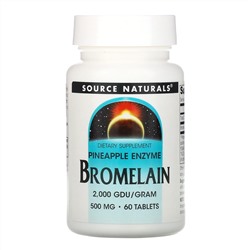 Source Naturals, Bromelain 2,000 GDU/g, 500 mg, 60 Tablets