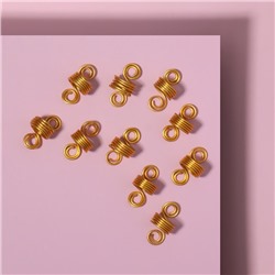 Пирсинг для волос «Спираль», 2,1 × 0,9 см, 10 шт, цвет золотистый