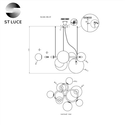SL1162.303.07 Люстра подвесная ST-Luce Латунь/Коньячный E14 7*40W
