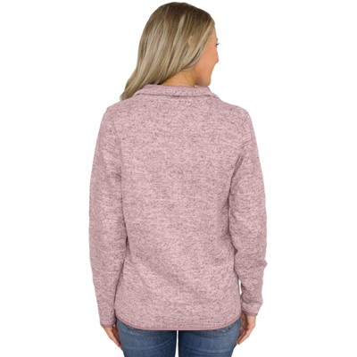 Розовый пуловер с прорезными карманами и застежкой-молнией