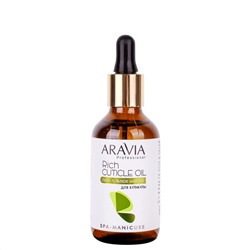 398744 ARAVIA Professional Питательное масло для кутикулы с маслом авокадо и витамином E Rich Cuticle Oil, 50 мл