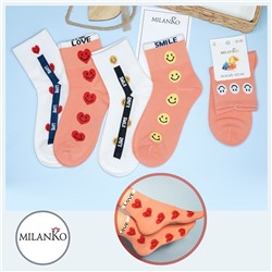 Женские носки из хлопка ( Узор 3) MilanKo N-228