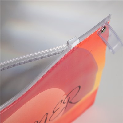 Косметичка с застёжкой зип-лок, цвет прозрачный/оранжевый