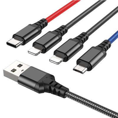Кабель USB - Multi connector Hoco X76 4in1  100см 2A  (multicolor)