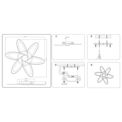 Потолочный светодиодный светильник с пультом FA541/6 WH белый 108W 700*670*60 (ПДУ РАДИО 2.4)