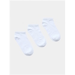 Набор из трех пар коротких однотонных носков Чисто-белый