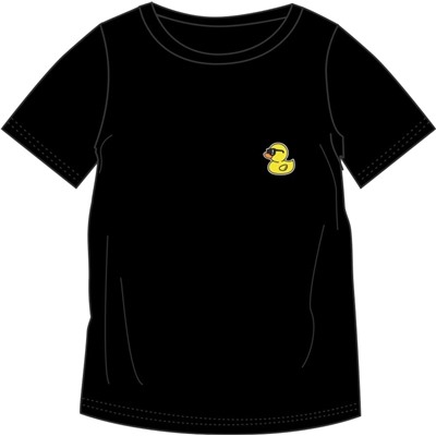 футболка 1ДДФК4515001; черный / Утенок вышивка