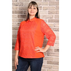 Оранжевая блузка больших размеров