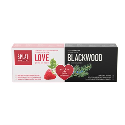 Набор зубных паст "Special Love & Blackwood" Splat, 2 шт