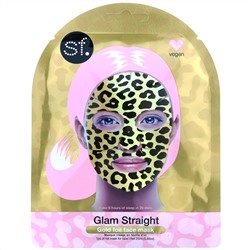 SFGlow, Glam Straight, тканевая маска для лица с золотой фольгой, 1 шт, 25 мл (0,85 унции)