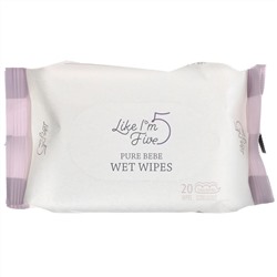 Like I'm Five, Pure Bebe, Wet Wipes, Unscented, 20 Wipes