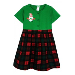 Платье для девочки 81204 (Зеленый/зеленая клетка)