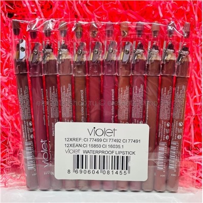 Карандаши для губ VIOLET Waterproof Lipstick 12 штук (28)