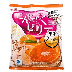 Желе конняку со вкусом мандарина Yukiguni Aguri, Япония, 96 г (16 г*6шт) Акция