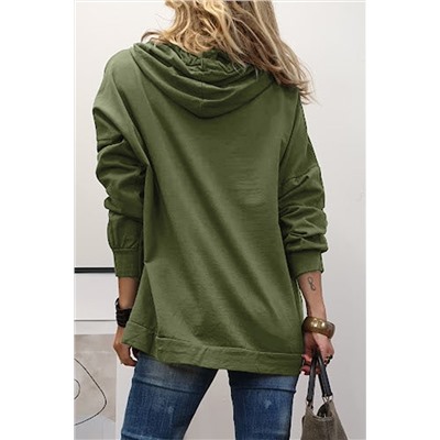 Mist Green LOVE Letter Graphic Drop Shoulder Oversize Hoodie